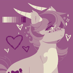 Size: 2500x2500 | Tagged: safe, artist:kraytt-05, derpibooru import, oc, oc only, oc:curious violet, dracony, hybrid, female, freckles, heart, interspecies offspring, lidded eyes, looking at you, mare, monochrome, offspring, parent:rarity, parent:spike, parents:sparity, smiling, smiling at you, solo, sparkles