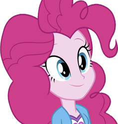 Size: 2392x2520 | Tagged: safe, artist:homersimpson1983, derpibooru import, edit, edited screencap, screencap, pinkie pie, human, equestria girls, g4, background removed, bust, female, simple background, solo, transparent background