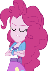 Size: 1707x2520 | Tagged: safe, artist:homersimpson1983, derpibooru import, edit, edited screencap, screencap, pinkie pie, human, equestria girls, g4, background removed, crossed arms, eyes closed, female, simple background, solo, transparent background