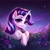 Size: 1600x1600 | Tagged: safe, ai content, derpibooru import, generator:stable diffusion, machine learning generated, starlight glimmer, pony, unicorn, g4, cute, female, flower, generator:ponydiffusion, looking at you, lying down, mare, night, prompter:ramprover, prone, smiling, smiling at you, solo