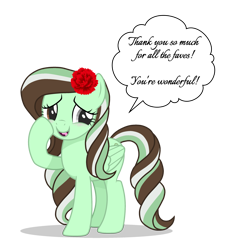 Size: 2937x2955 | Tagged: safe, artist:r4hucksake, derpibooru import, oc, oc only, oc:choco mint, pegasus, pony, female, flower, flower in hair, mare, simple background, solo, transparent background