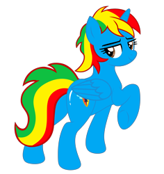 Size: 4460x4720 | Tagged: safe, artist:shieldwingarmorofgod, derpibooru import, oc, oc only, oc:royal strength, alicorn, g4, alicorn oc, butt, female, flank, horn, mare, plot, sexy, shiny butt, simple background, solo, transparent background, wings