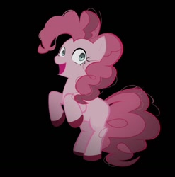 Size: 1000x1014 | Tagged: safe, artist:professortwist, derpibooru import, pinkie pie, earth pony, pony, g4, black background, female, simple background, solo