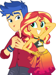 Size: 2137x2861 | Tagged: safe, artist:ahsokafan100, artist:cloudy glow, derpibooru import, edit, flash sentry, sunset shimmer, human, cheer you on, equestria girls, equestria girls series, forgotten friendship, g4, spoiler:eqg series (season 2), adorasexy, belly button, bikini, clothes, cute, female, flashimmer, geode of empathy, magical geodes, male, midriff, pose, sexy, shimmerbetes, shipping, simple background, smiling, stomach, straight, sultry pose, swimsuit, transparent background, vector, vector edit