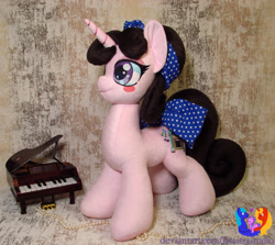 Size: 2581x2304 | Tagged: safe, artist:1stastrastudio, derpibooru import, oc, oc:belle aire, pony, unicorn, female, irl, mare, musical instrument, photo, piano, plushie, solo