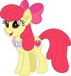 Size: 1482x1600 | Tagged: safe, artist:cloudy glow, derpibooru import, apple bloom, earth pony, pony, apple bloom's bow, bow, clothes, female, goldie delicious' shawl, hair bow, mare, movie accurate, older, older apple bloom, open mouth, open smile, shawl, simple background, smiling, solo, transparent background, vector