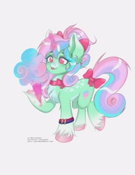 Size: 2550x3300 | Tagged: safe, artist:sushimeko, derpibooru import, oc, oc:cotton fluff, pony, unicorn, bisexual pride flag, cotton candy, edible, horn, mane, pride, pride flag, solo, unicorn oc