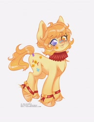 Size: 2550x3300 | Tagged: safe, artist:sushimeko, derpibooru import, oc, earth pony, pony, bandaid, candy, earth pony oc, food, jingle bells, solo