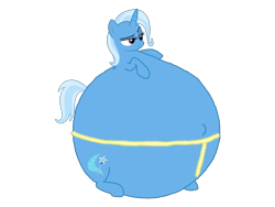 Size: 3264x2448 | Tagged: safe, artist:simonstudio587, derpibooru import, trixie, unicorn, g4, female, inflation, simple background, solo, spherical inflation, sumo, transparent background