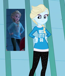 Size: 1032x1218 | Tagged: safe, artist:robertsonskywa1, derpibooru import, equestria girls, casual, clothes, disney, disney 100, elsa, female, frozen (movie), hand on hip, photo, ralph breaks the internet, scene interpretation, solo