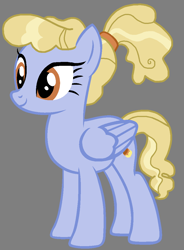 Size: 808x1098 | Tagged: safe, artist:cat-ria, artist:star polaris and friends, derpibooru exclusive, derpibooru import, pegasus, pony, g4, base used, blancmange, female, gray background, mare, ponytail, simple background, solo