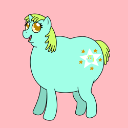 Size: 1536x1536 | Tagged: safe, artist:selkaycik, derpibooru import, whoa nelly, pony, unicorn, pink background, simple background, tumblr