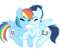 Size: 205x170 | Tagged: artist needed, source needed, safe, artist:belathecat2004, derpibooru import, rainbow dash, soarin', pegasus, pony, g4, female, male, mare, shipping, simple background, soarindash, stallion, straight, white background