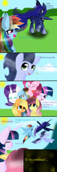 Size: 516x1549 | Tagged: source needed, safe, artist:septicmelon, derpibooru import, applejack, fluttershy, pinkie pie, princess luna, rainbow dash, rarity, soarin', twilight sparkle, twilight sparkle (alicorn), alicorn, earth pony, pegasus, pony, unicorn, comic:rainbow mare dash, g4, comic, female, male, mane six, mare, shipping, soarindash, stallion, straight