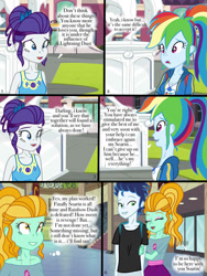 Size: 768x1024 | Tagged: source needed, safe, artist:ilaria122, derpibooru import, lightning dust, rainbow dash, rarity, soarin', human, comic:a mysterious rival, equestria girls, g4, comic, female, implied shipping, implied soarindash, implied straight, male