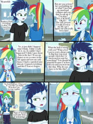 Size: 768x1024 | Tagged: source needed, safe, artist:ilaria122, derpibooru import, rainbow dash, soarin', human, comic:a mysterious rival, equestria girls, g4, comic, female, male, shipping, soarindash, straight