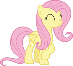 Size: 7672x6975 | Tagged: safe, alternate version, artist:starryshineviolet, derpibooru import, fluttershy, pegasus, pony, daring doubt, g4, ^^, absurd resolution, cute, eyes closed, female, folded wings, mare, raised hoof, raised leg, shyabetes, simple background, smiling, solo, transparent background, vector, wings