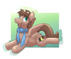 Size: 2400x2000 | Tagged: safe, artist:rawr, derpibooru import, oc, oc only, oc:bolty, inflatable pony, pegasus, clothes, high res, inflatable, open mouth, open smile, pool toy, scarf, smiling, solo