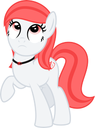 Size: 4000x5403 | Tagged: safe, artist:melisareb, derpibooru exclusive, derpibooru import, oc, oc only, oc:hide image, earth pony, pony, 2024 community collab, :<, absurd resolution, collar, derpibooru community collaboration, derpibooru ponified, female, looking up, mare, meta, ponified, raised hoof, raised leg, simple background, solo, species swap, transparent background, vector