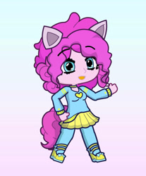 Size: 813x983 | Tagged: safe, artist:thebronypony123, derpibooru import, pinkie pie, human, g4, female, gacha life, gradient background, humanized, pony ears, solo