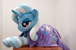 Size: 2200x1443 | Tagged: safe, artist:lanacraft, derpibooru import, trixie, cape, clothes, great and powerful, hat, irl, photo, plushie, trixie's cape, trixie's hat