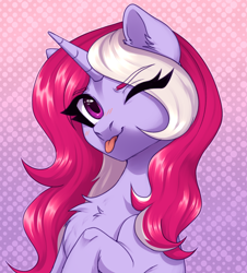 Size: 2612x2888 | Tagged: safe, artist:nika-rain, derpibooru import, oc, oc:rinne swirl, pony, unicorn, bust, commission, cute, female, portrait, sketch, solo, tongue, tongue out