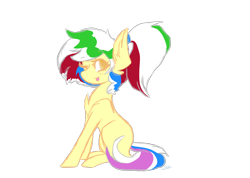 Size: 1520x1080 | Tagged: safe, artist:namiiarts, derpibooru import, oc, oc only, oc:tcb, earth pony, pony, :p, chest fluff, high ponytail, one eye closed, simple background, sitting, solo, tongue, tongue out, transparent background