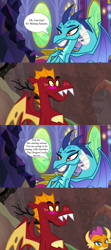 Size: 1280x2877 | Tagged: safe, derpibooru import, edit, edited edit, edited screencap, screencap, dragon lord ember, garble, princess ember, smolder, dragon, g4, season 7, season 9, sweet and smoky, triple threat, spoiler:s09, aroused, bedroom eyes, bite mark, blushing, brother, brother and sister, comparison, dragoness, exclamation point, family, female, flirting, hand on chest, imminent inbreeding, imminent incest, imminent sex, implied inbreeding, implied incest, implied sex, inbreeding, incest, indoors, male, mating season, outdoors, princess, royalty, ship:smolble, shipping, shipping domino, siblings, sister, smiling, smug, speech bubble, spread wings, straight, surprised, symbol, teenaged dragon, twilight's castle, wall of tags, wings