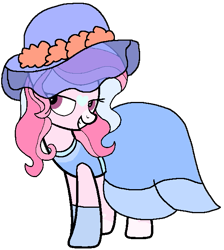 Size: 577x645 | Tagged: safe, artist:rydersimmer, derpibooru import, oc, oc only, oc:annisathegood, earth pony, 2024 community collab, clothes, derpibooru community collaboration, digital art, dress, earth pony oc, female, hat, simple background, solo, transparent background