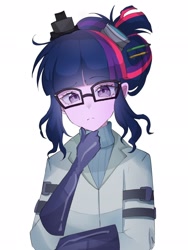 Size: 1536x2048 | Tagged: safe, artist:cerise, derpibooru import, sci-twi, twilight sparkle, human, equestria girls, g4, female, scientist, simple background, solo, white background