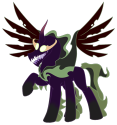 Size: 3829x4095 | Tagged: safe, artist:mlgtrap, derpibooru import, pony of shadows, g4, ethereal mane, ethereal tail, glowing, glowing eyes, simple background, solo, spread wings, tail, transparent background, wings