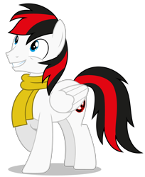 Size: 3932x4810 | Tagged: safe, artist:creedyboy124, derpibooru import, oc, oc:red arrow, pegasus, pony, g4, clothes, male, scarf, simple background, solo, transparent background, winter outfit