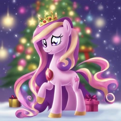 Size: 1024x1024 | Tagged: safe, ai content, derpibooru import, machine learning generated, princess cadance, g4, christmas, holiday, prompter:princesslady94two