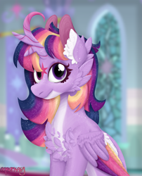 Size: 3055x3790 | Tagged: safe, artist:mrufka69, derpibooru import, twilight sparkle, twilight sparkle (alicorn), alicorn, pony, g4, alternate design, curved horn, horn, solo