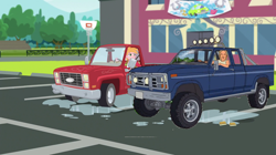 Size: 1912x1072 | Tagged: safe, derpibooru import, edit, edited screencap, screencap, big macintosh, equestria girls, g4, big mac truck, king of the hill, truck