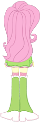Size: 341x1027 | Tagged: safe, artist:backviewer2160, derpibooru import, fluttershy, equestria girls, g4, boots, clothes, female, high heel boots, rear view, shirt, shoes, simple background, skirt, socks, solo, white background