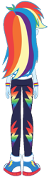 Size: 231x838 | Tagged: safe, artist:backviewer2160, derpibooru import, rainbow dash, equestria girls, g4, clothes, converse, jacket, pants, rear view, shirt, shoes, simple background, sneakers, solo, sweatpants, vector, white background