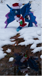 Size: 827x1472 | Tagged: safe, artist:mgrdash, derpibooru import, princess luna, alicorn, pony, christmas, christmas outfit, clothes, holiday, irl, photo, plushie, ponies in real life, snow, winter outfit