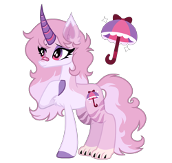 Size: 1582x1500 | Tagged: safe, artist:strawberry-spritz, derpibooru import, oc, oc only, hybrid, unicorn, female, interspecies offspring, offspring, parent:discord, parent:fleur-de-lis, simple background, solo, transparent background