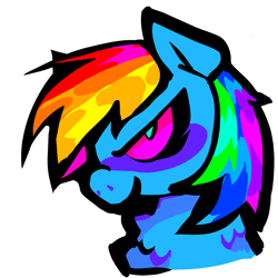 Size: 2048x2048 | Tagged: safe, artist:cinderthewolflady, derpibooru import, rainbow dash, pegasus, pony, g4, simple background, solo, white background