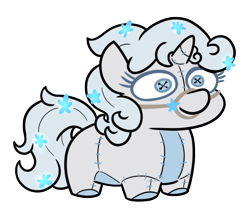 Size: 657x550 | Tagged: safe, artist:jargon scott, derpibooru import, oc, oc only, original species, pony, unicorn, bridle, female, mare, plush pony, plushie, simple background, solo, squatpony, tack, transparent background