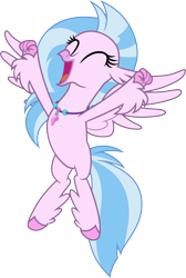 Size: 3000x4454 | Tagged: safe, artist:cloudy glow, derpibooru import, silverstream, hippogriff, g4, school daze, .ai available, ^^, eyes closed, female, simple background, solo, transparent background, vector