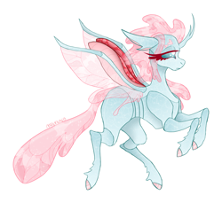 Size: 3431x3143 | Tagged: safe, alternate version, artist:mrufka69, derpibooru import, ocellus, changedling, changeling, g4, alternate design, colored hooves, concave belly, female, mare, simple background, solo, white background