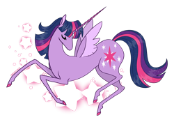 Size: 1920x1345 | Tagged: safe, artist:mrufka69, derpibooru import, twilight sparkle, twilight sparkle (alicorn), alicorn, pony, g4, colored hooves, eyes closed, female, hooves, horn, long horn, mare, simple background, slender, solo, stars, thin, thin legs, transparent background