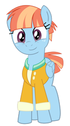 Size: 1280x2297 | Tagged: safe, artist:mandash17, derpibooru import, windy whistles, pegasus, pony, g4, parental glideance, blouse, cardigan, clothes, cute, female, folded wings, freckles, jacket, looking at you, mare, simple background, smiling, smiling at you, solo, transparent background, vector, windybetes, wings