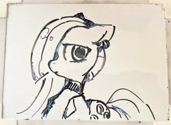 Size: 1980x1447 | Tagged: safe, artist:metaruscarlet, derpibooru import, marble pie, earth pony, pony, clothes, collar, doodle, ear piercing, earring, jewelry, piercing, solo, traditional art, whiteboard