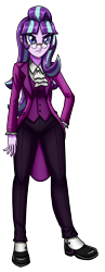 Size: 1194x3082 | Tagged: safe, artist:artemis-polara, derpibooru import, snowfall frost, starlight glimmer, human, equestria girls, clothes, equestria girls-ified, female, glasses, jacket, pants, shoes, simple background, solo, transparent background