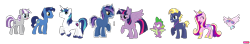 Size: 3365x588 | Tagged: safe, artist:batmuties, artist:selenaede, derpibooru import, night light, princess cadance, princess flurry heart, shining armor, spike, star tracker, twilight sparkle, twilight sparkle (alicorn), twilight velvet, oc, oc:sirius sigel, alicorn, earth pony, pony, unicorn, g4, adoptive siblings, baby, baby pony, base used, colt, family, father and child, father and daughter, father and son, female, filly, foal, grandfather and grandchild, grandfather and granddaughter, grandmother and grandchild, grandmother and granddaughter, group, male, mare, mother and child, mother and daughter, mother and son, offspring, parent and child, parent:night light, parent:twilight velvet, parents:nightvelvet, simple background, sparkle family, stallion, teenager, transparent background