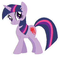 Size: 398x385 | Tagged: safe, artist:ticci-lily-rogers, derpibooru import, twilight sparkle, pony, unicorn, g4, 1000 hours in ms paint, simple background, solo, white background