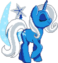 Size: 1060x1160 | Tagged: source needed, useless source url, safe, artist:epicvon, artist:onnanoko, artist:pebble_, derpibooru import, trixie, pony, unicorn, g4, cutie mark, cutie mark background, eyes closed, female, manepxls, mare, pixel art, profile, pxls.space, raised hoof, raised leg, simple background, smiling, solo, transparent background